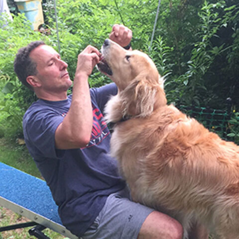 This dog duo successfully begs for some delicious treats